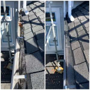 gutter guards before & after